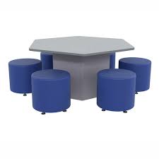Round Ottomans Hexagon Table Package