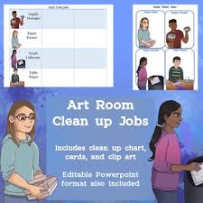 Art Class Clean Up Chart Cards And Clip Art