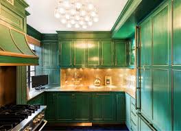 Check out this awesome emerald green tile backsplash for some kitchen upgrade inspiration. The Cook S Kitchen Contrasts Emerald Green Cabinets And Appliances We Can T Believe Cameron Diaz Is Selling This Uber Glam Apartment Popsugar Home Photo 3