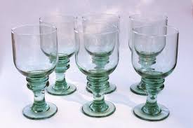 Hand Blown Recycled Glass Water Goblets