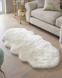 dunnes s cream arctic fur rug