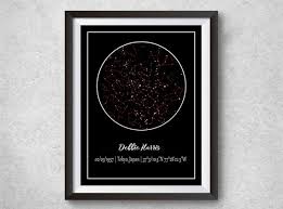 Custom Star Map First Kiss 1 Year Anniversary Gift For Him Custom Star Chart Night Sky Print Star Map By Date Where We Met Star Map Poster