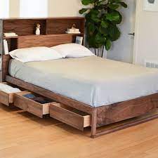 Modern Bed With Headboard Storage And