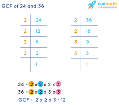 Gcf Of 24 And 36 How To Find Gcf Of