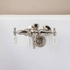 Randolph Morris Clawfoot Tub Wall Mount Downspout Faucet With Porcelain Lever Handles Rm006twsc Chrome