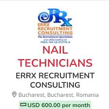 10 vacancies for nail technicians