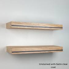 3 Thick Maple Wood Floating Shelves