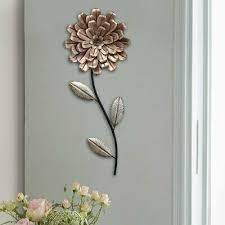romantic flower stem metal wall art 3d