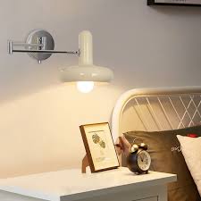 Milky White Swing Arm Wall Sconces With