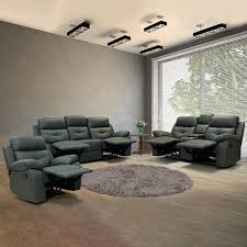 full recliner leather sofa set