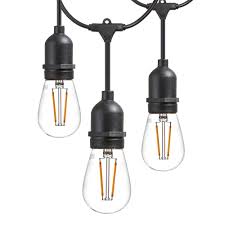 Newhouse Lighting 48 Ft 2 Watt Outdoor Weatherproof Led String Light With S14 Led Filament Light Bulbs Included Cstringled18 The Home Depot