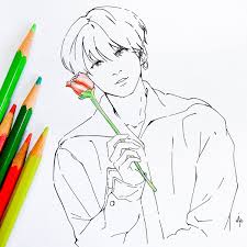 #bts coloring book #bts #coloring #digital #the page was so beautifully done #i just filled in some of the gaps really #i interpreted this as #jimin #jungkook thank you for making my bts coloring book the no. Niko Hiatus On Twitter Let S Do Some Coloring Free Jungkook Coloring Page Https T Co Ydyzppy8lw This Includes A Png And Psd File Of The Lineart Niikolors Https T Co Jwbdi6g5z6
