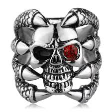 Scary Ghost Head Paw Ring Stainless Steel Design Jewelry
