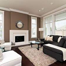 brown accent wall farm house living