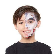 zombie face paint halloween kids look