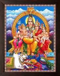 lord shiva family hd printed religious