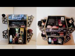 make makeup organizer from cardboard