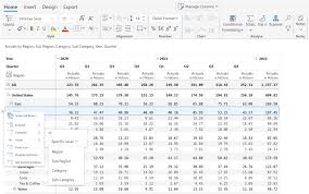 excel like pivot ysis in power bi