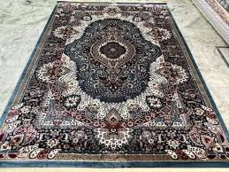 printed parsian design silk turkish carpet