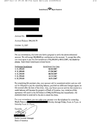 debt settlement letter with bank of