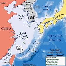 Regions and city list of china with capital and administrative centers are marked. East China Sea
