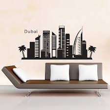 Dubai Skyline City Silhouette Vinyl