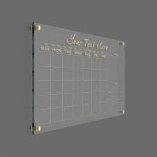Gold Text Acrylic Calendar Monthly Dry