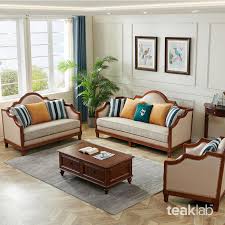 classic indian teak wood sofa set