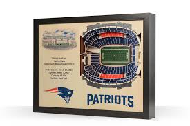 New England Patriots Gillette Stadium 3d Wood Stadium Replica 3d Wood Maps Bella Maps