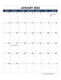 free 2022 excel calendar templates