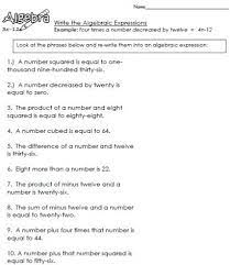 Algebraic Expressions 6 Algebraic