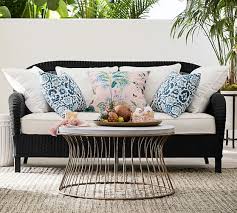 Plus, it's great for storing all of their nursery essentials. Palmetto All Weather Wicker 74 5 Sofa Black Pottery Barn