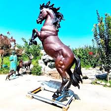 Life Size Bronze Rearing Horse Statue