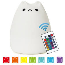 Cat Lamp Remote Control Silicone Kitty Night Light For Kids Toddler Baby Girls Rechargeable Cute Kawaii Nightlight Walmart Com Walmart Com
