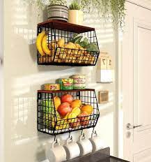 2pcs Fruit Basket Storage Wire Baskets