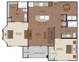 two bedroom apartment floor plans