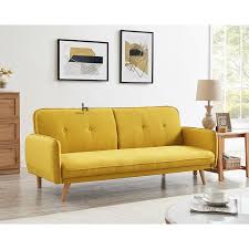 belmont mustard fabric sofa bed