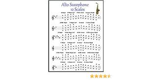 Amazon Com Alto Saxophone Chart 12 Scales For Sax Musical
