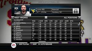 Ncaa Football 18 West Virginia Roster Preview First Look