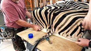 authentic zebra skin rug ottoman