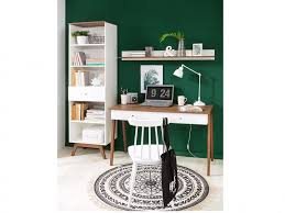 Wall Shelf Bookcase Desk White Gloss