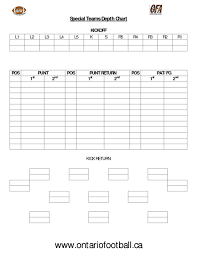 Fantasy Football Depth Chart Printable One Page And 011