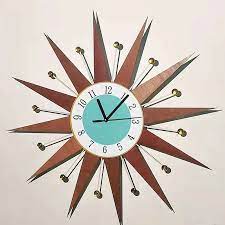 Vintage Pvc Wall Clock Sunburst