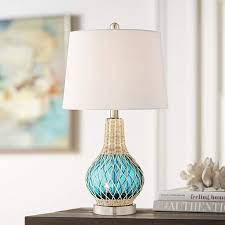 Alana Blue Glass Accent Table Lamp With
