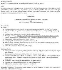 the catcher in the rye book essay coursework example  a book review on the catcher in the rye this book is about a few days
