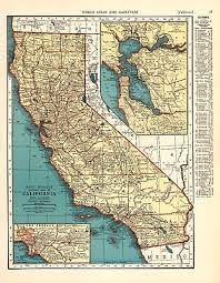 1939 Vintage California Map Collectible