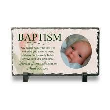 personalized baptism photo slate plaque