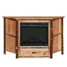 Saranac Hickory Angled Fireplace Tv Stand