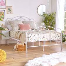 White Metal Double Bed Frame Metal