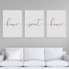 Set Of 3 Printshome Sweet Home